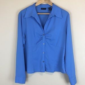 NY & Company Long Sleeved Stretch Shirt - Blue